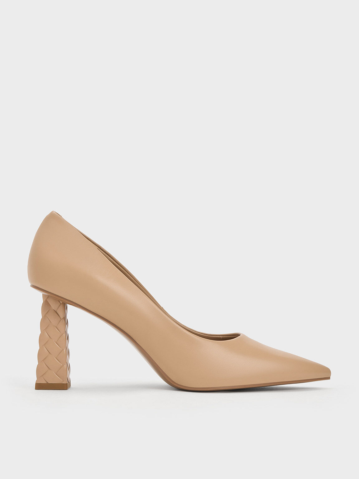 Nude pumps thick deals heel