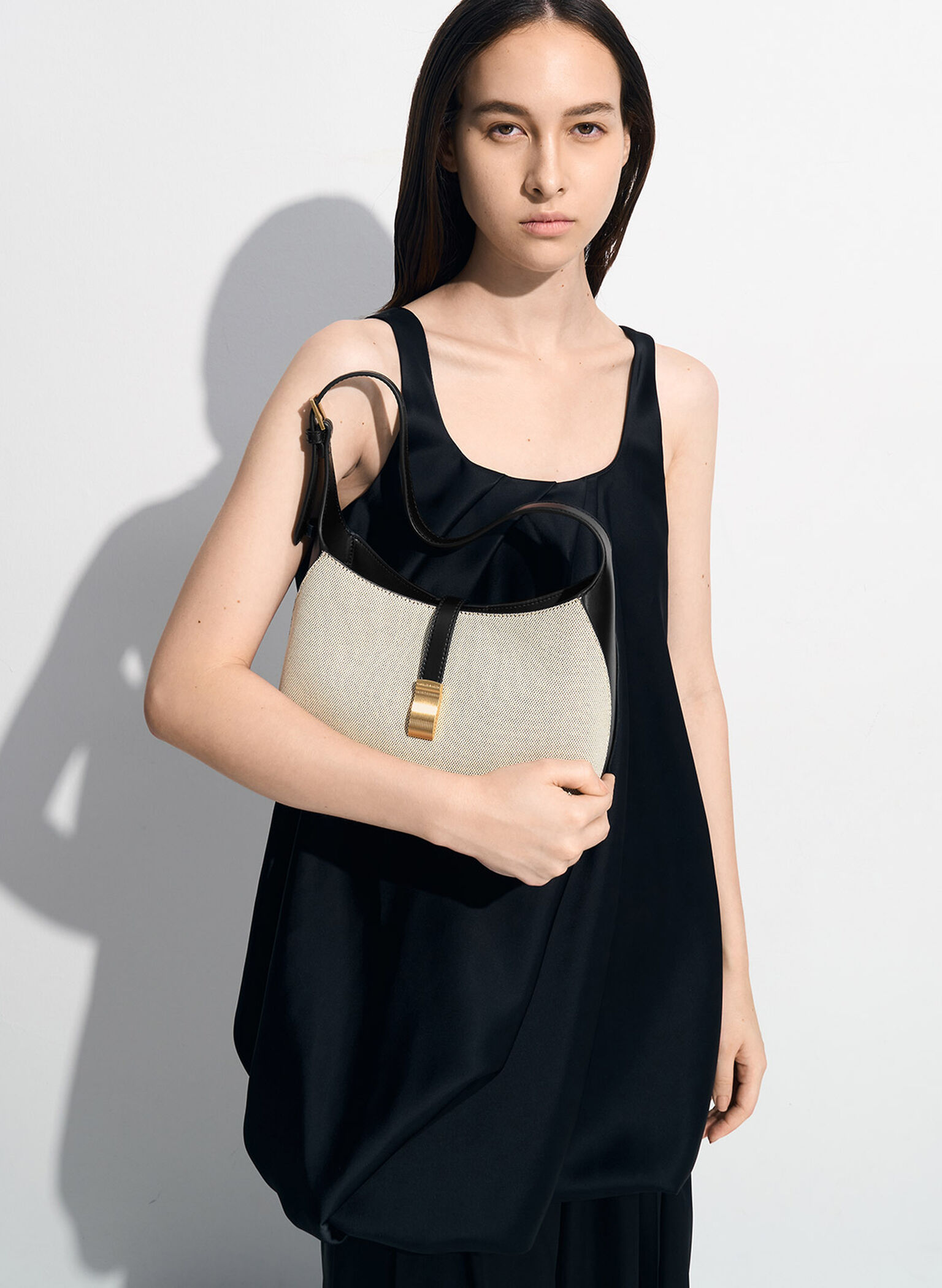 Wisteria Canvas Belted Shoulder Bag, Multi, hi-res