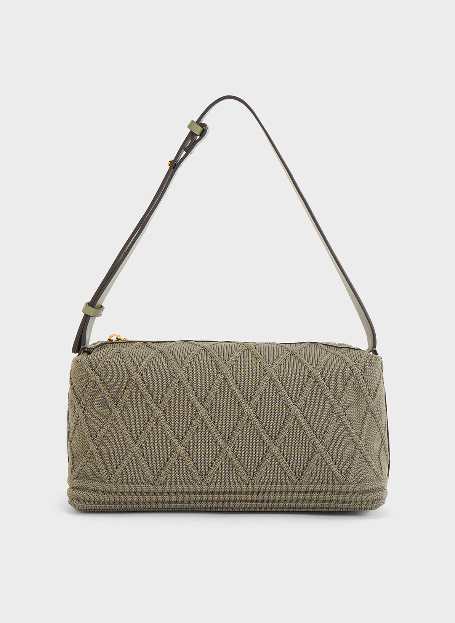 Willa Knitted Shoulder Bag, Khaki, hi-res