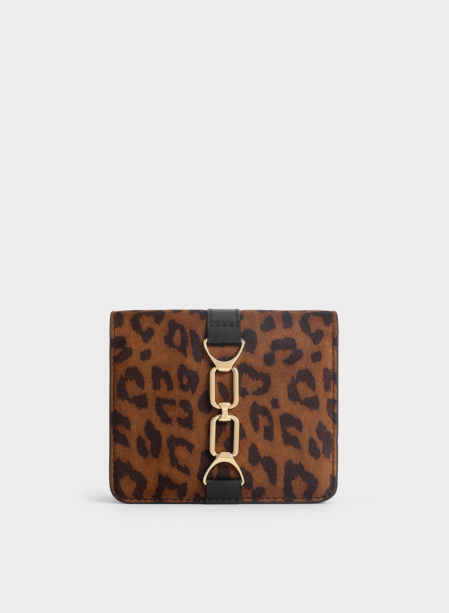 Agatha Leopard-Print Chain-Accent Card Holder, Multi, hi-res