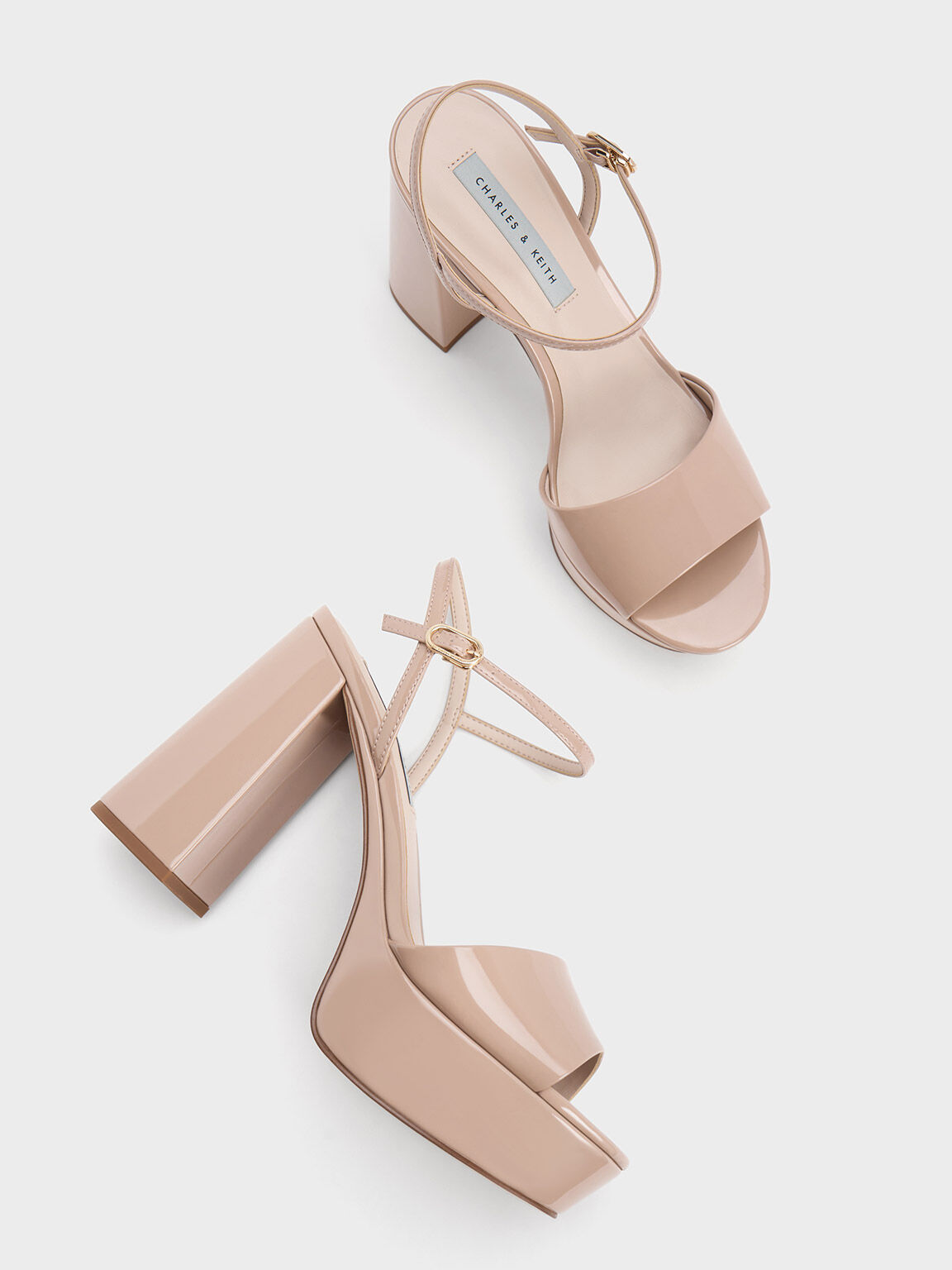 Nude peep toe block sale heel