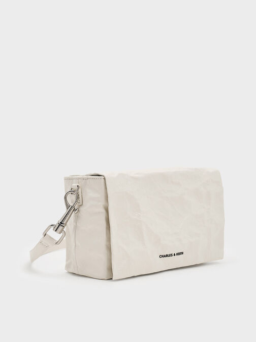 Matina Crinkle-Effect Crossbody Bag, Cream, hi-res