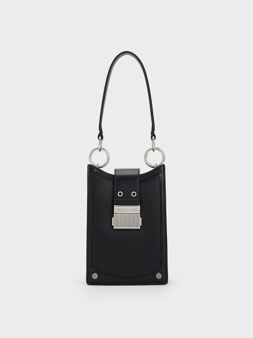 Winslet Belted Phone Pouch, Black, hi-res