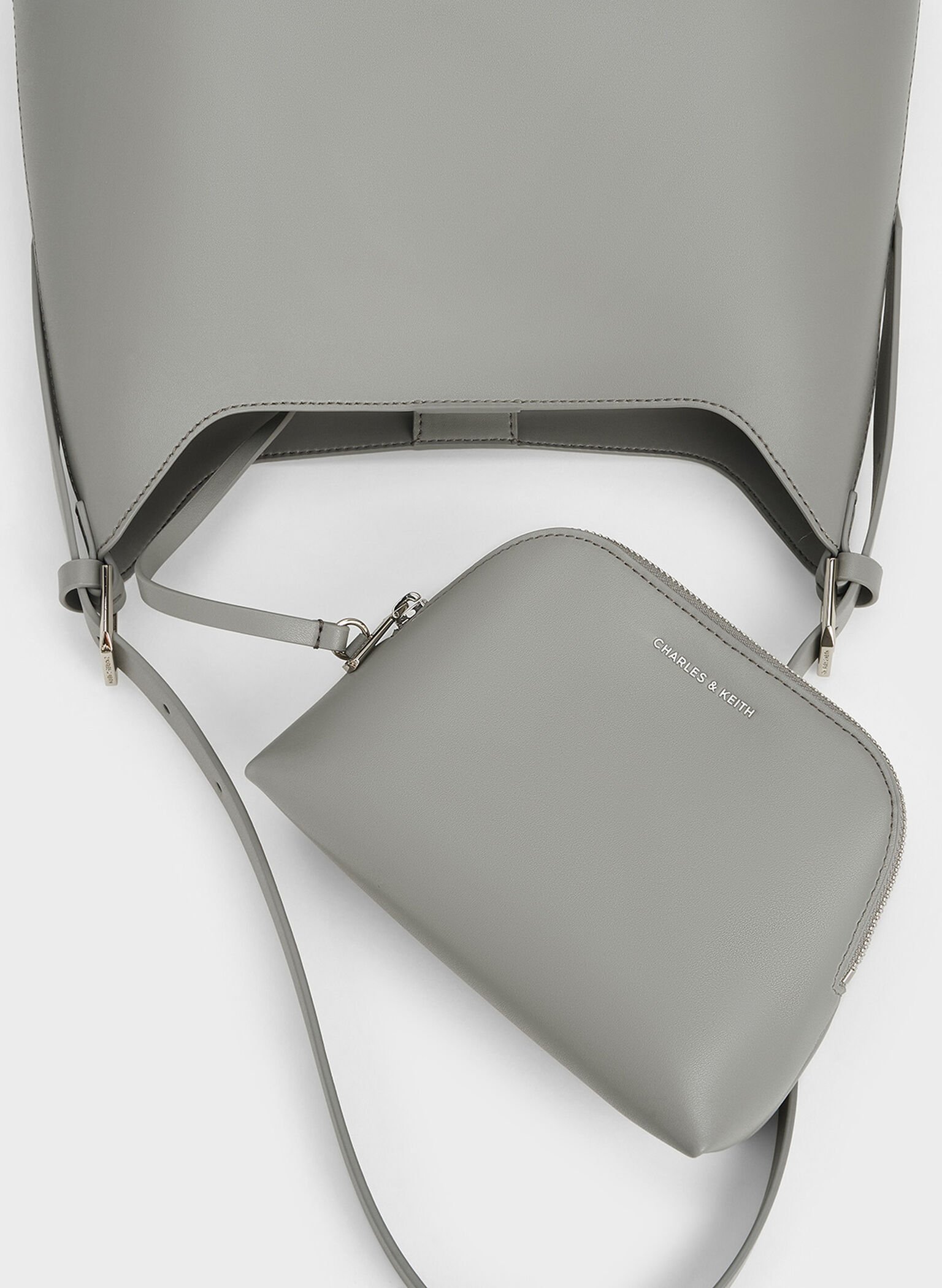 Hertha Trapeze Slouchy Hobo Bag, Grey, hi-res