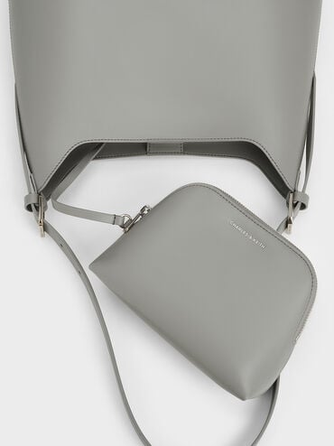 Hertha Trapeze Slouchy Hobo Bag, Grey, hi-res