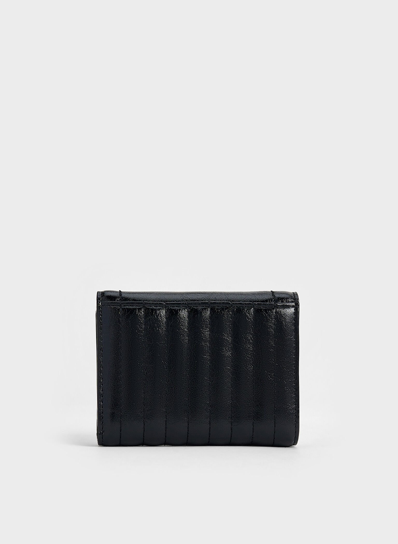 Donna Crinkle-Effect Wallet, Black, hi-res