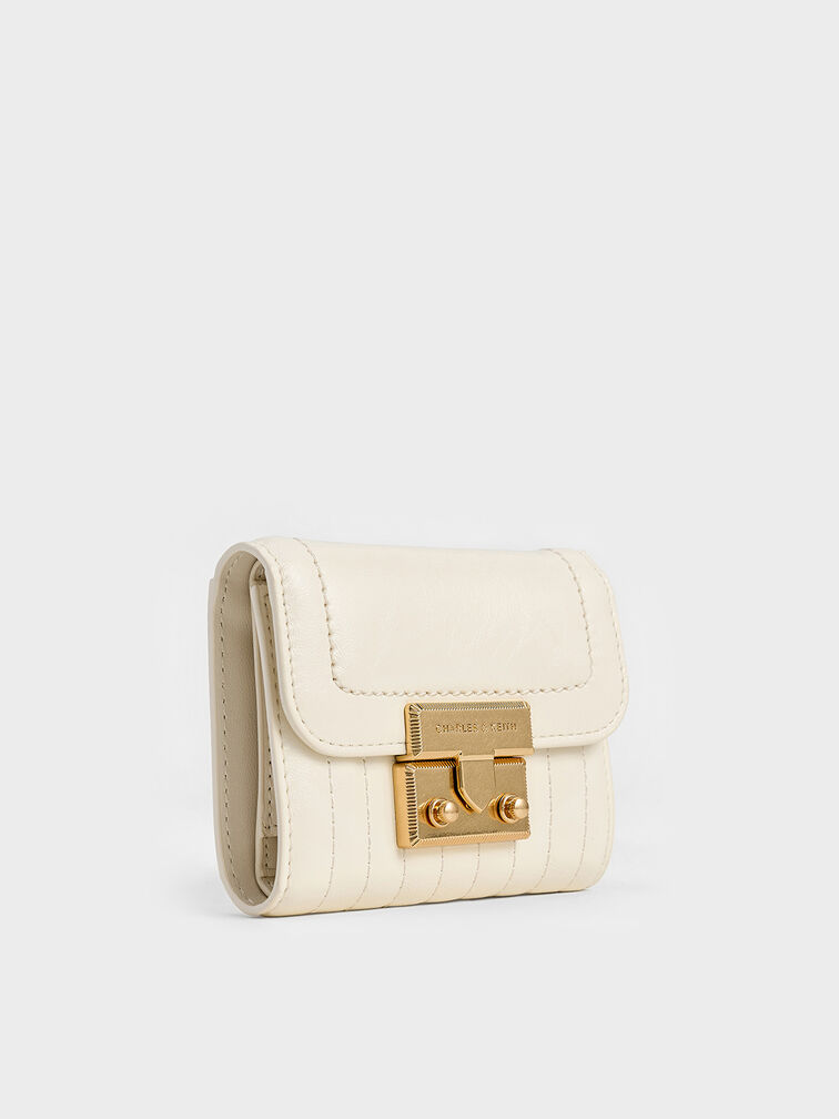 Donna Crinkle-Effect Wallet, Cream, hi-res