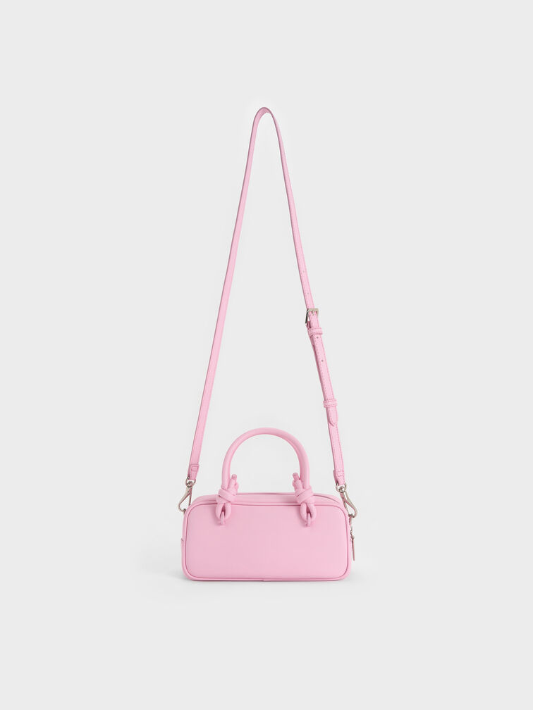Sammie Knotted-Handle Elongated Bag, Bubble Gum Pink, hi-res