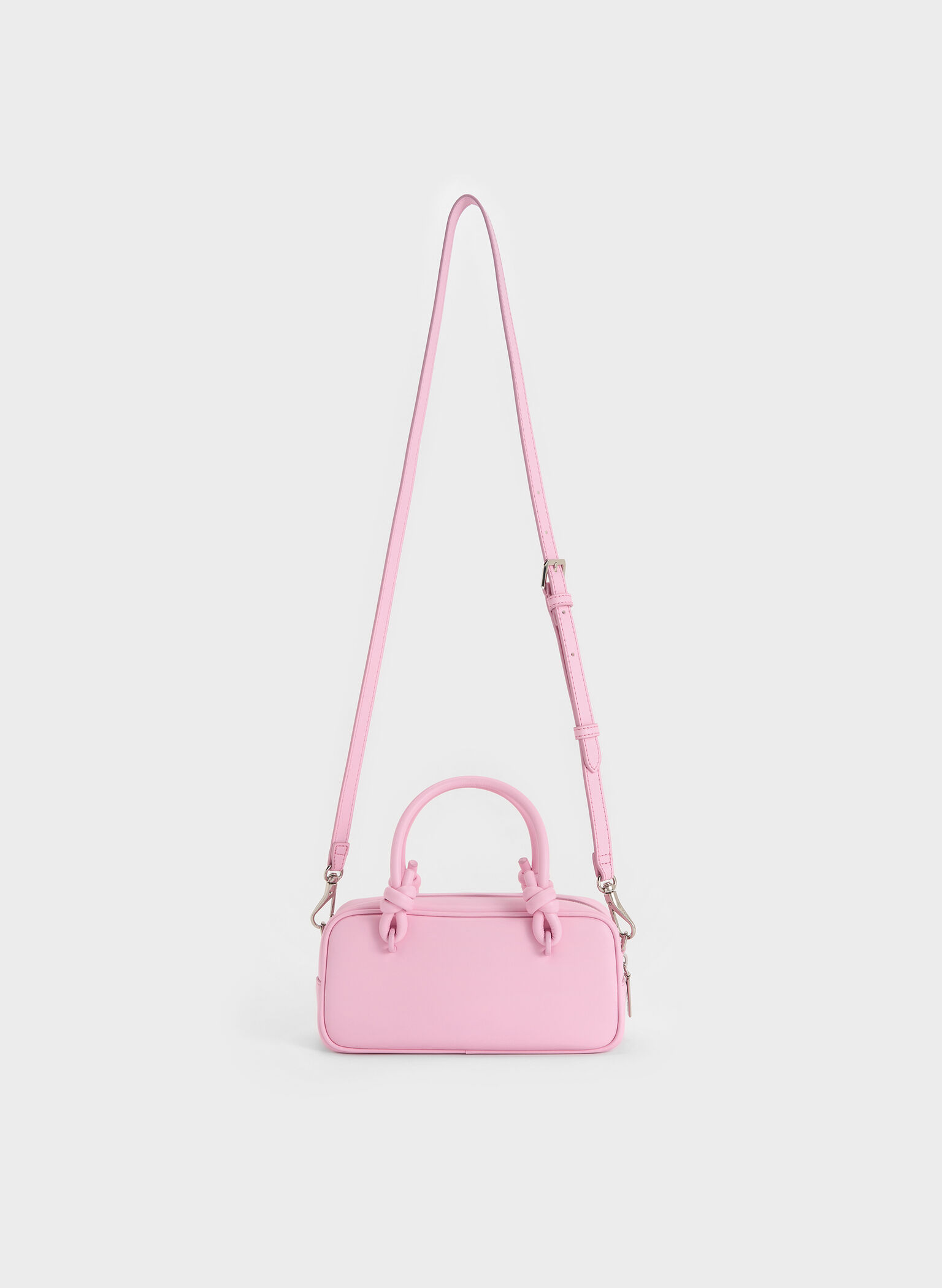 Sammie Knotted-Handle Elongated Bag, Bubble Gum Pink, hi-res