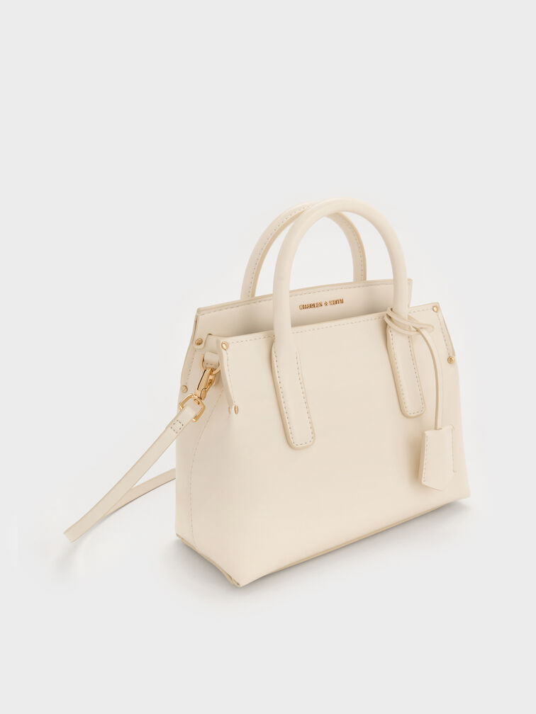 Rene Structured Top Handle Bag, Cream, hi-res