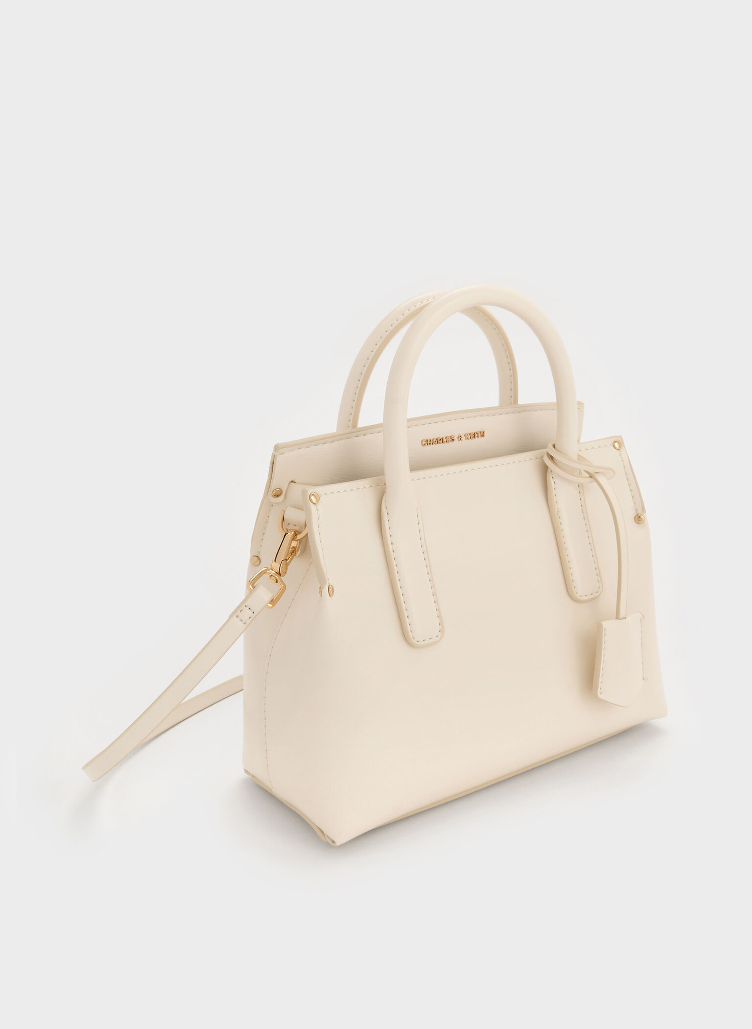 Rene Structured Top Handle Bag, Cream, hi-res