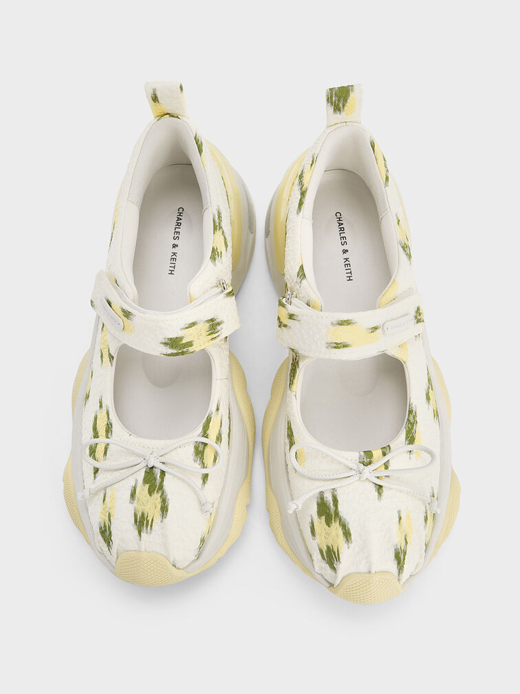 Floral-Print Bow Mary Jane Sneakers, Multi, hi-res