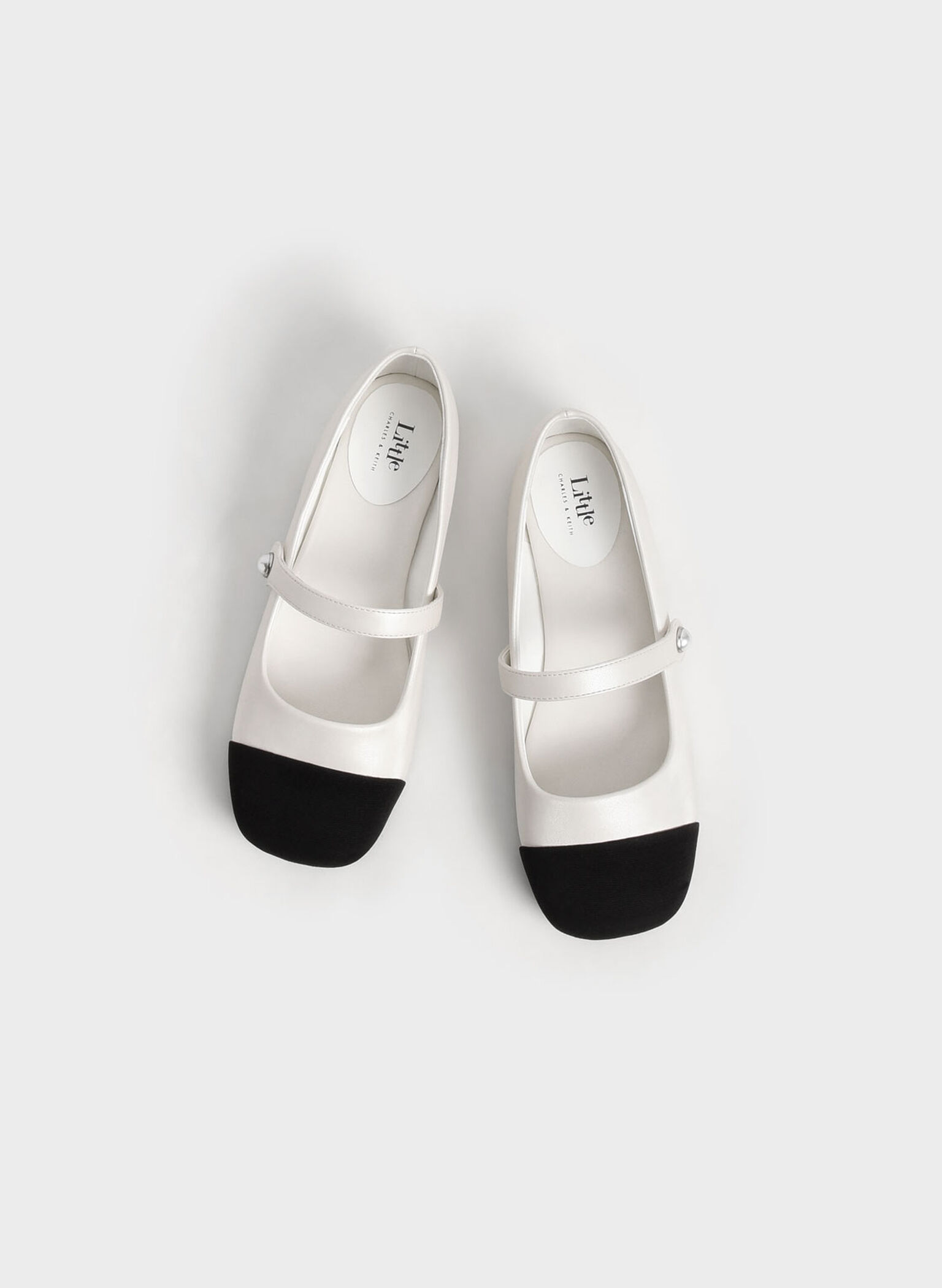 Girls' Bead-Embellished Mary Janes, White, hi-res