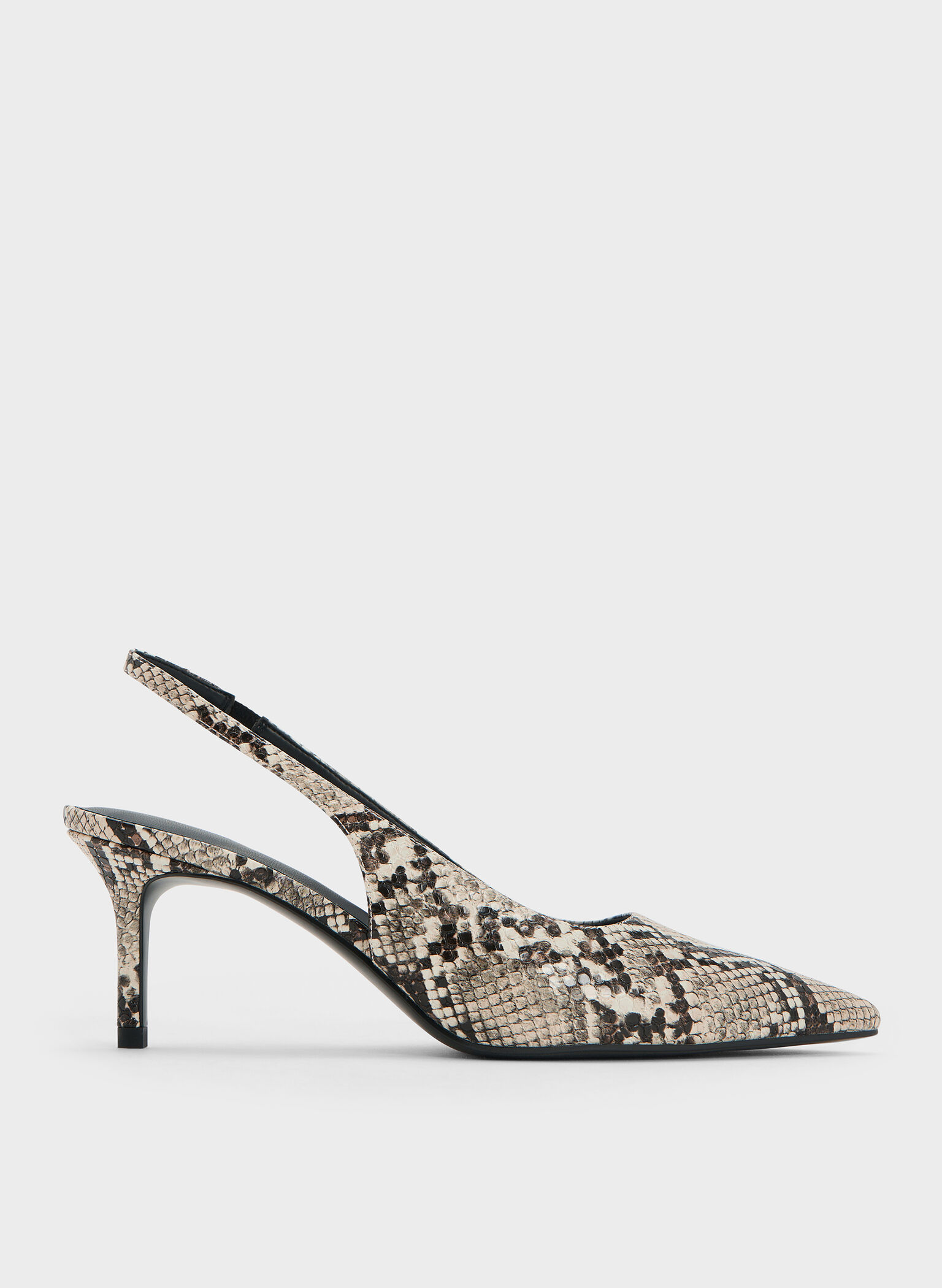 Kaia Snake-Print Pointed-Toe Slingback Pumps, Animal Print Natural, hi-res