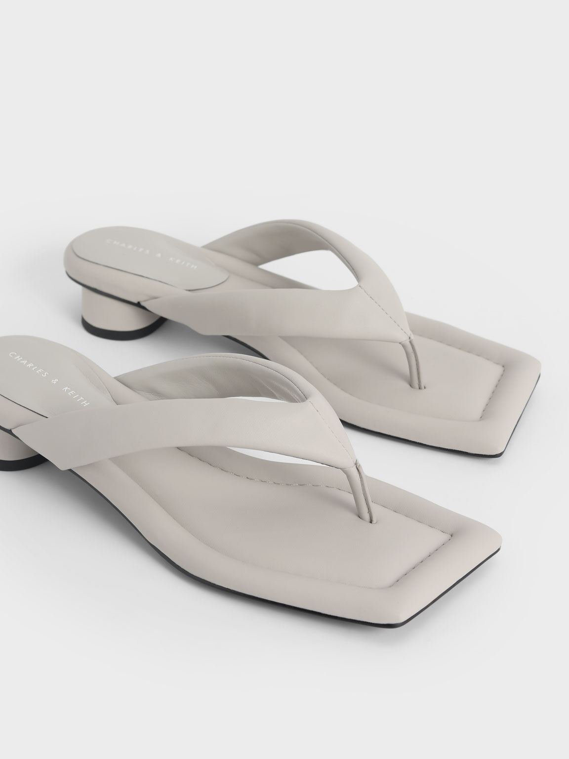 Padded Thong Sandals, Grey, hi-res