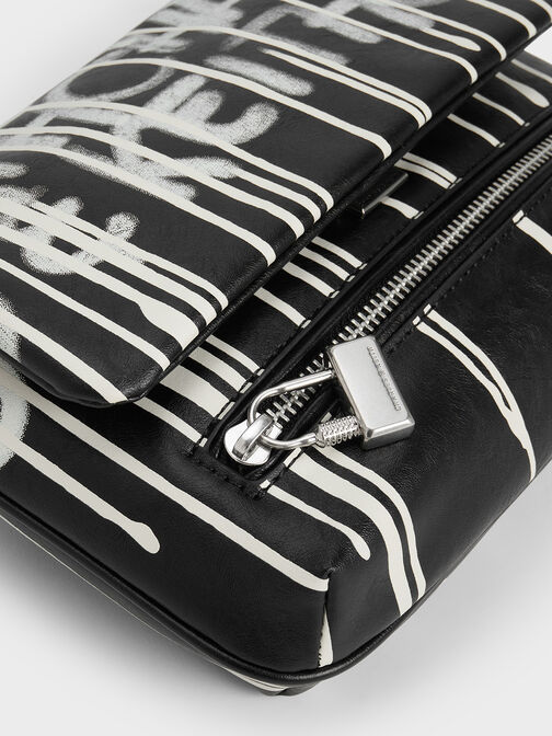 Swing Graffiti-Print Chain-Handle Bag, Multi, hi-res