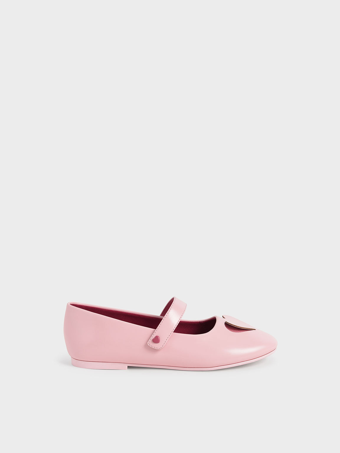 Girls' Heart Cut-Out Mary Janes, Pink, hi-res