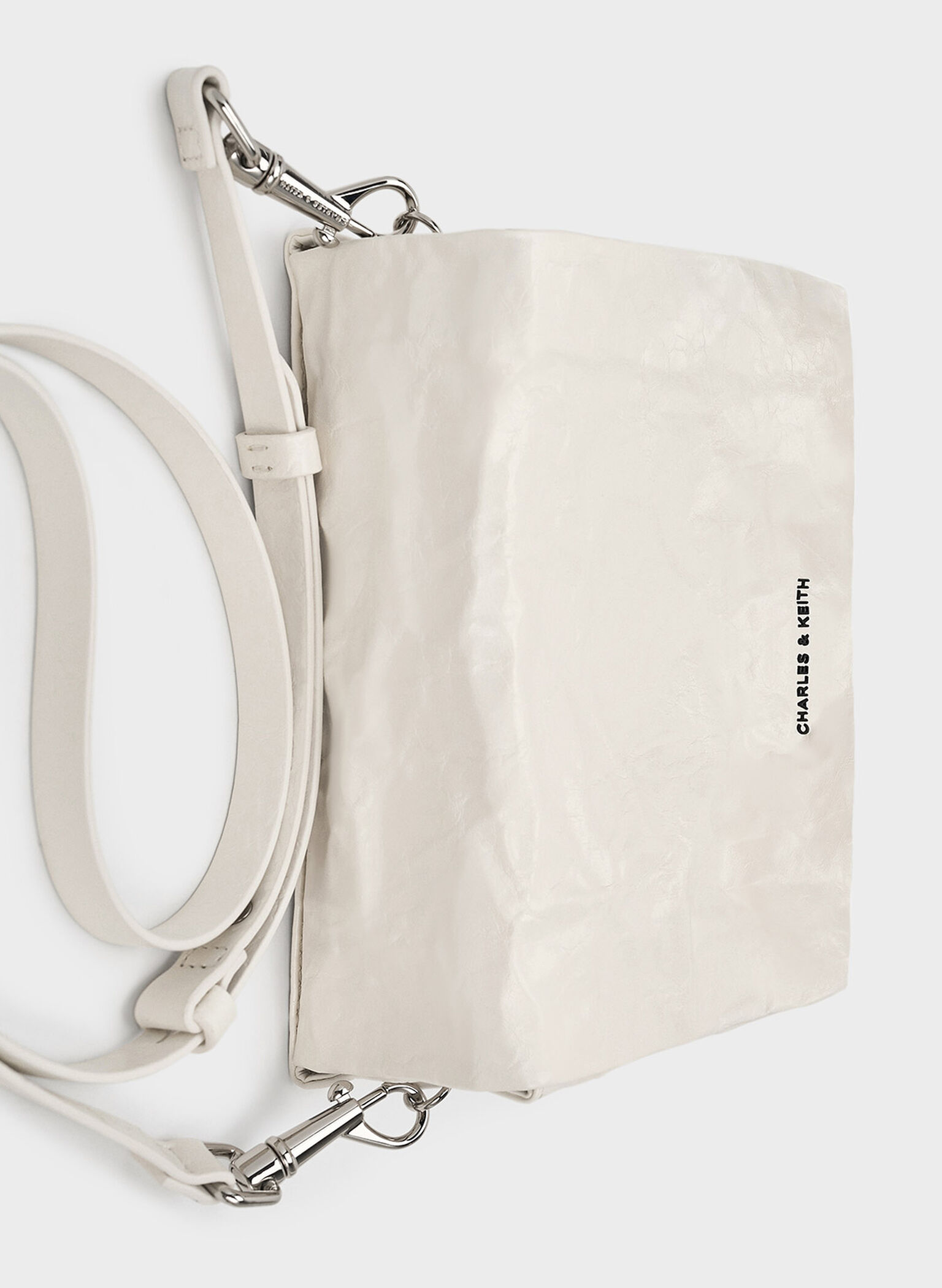 Matina Crinkle-Effect Crossbody Bag, Cream, hi-res