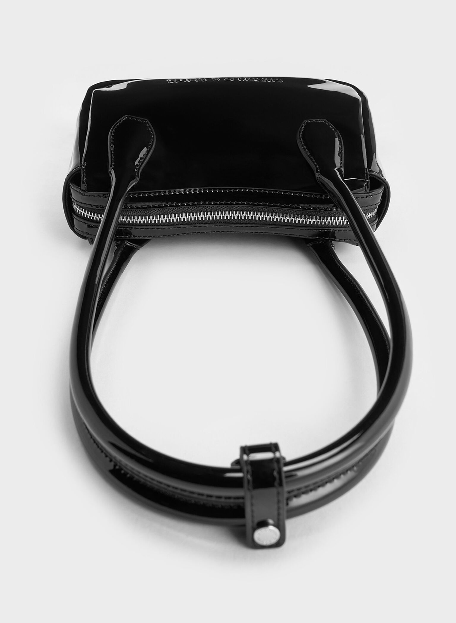 Bosie Patent Elongated Top Handle Bag, Noir, hi-res