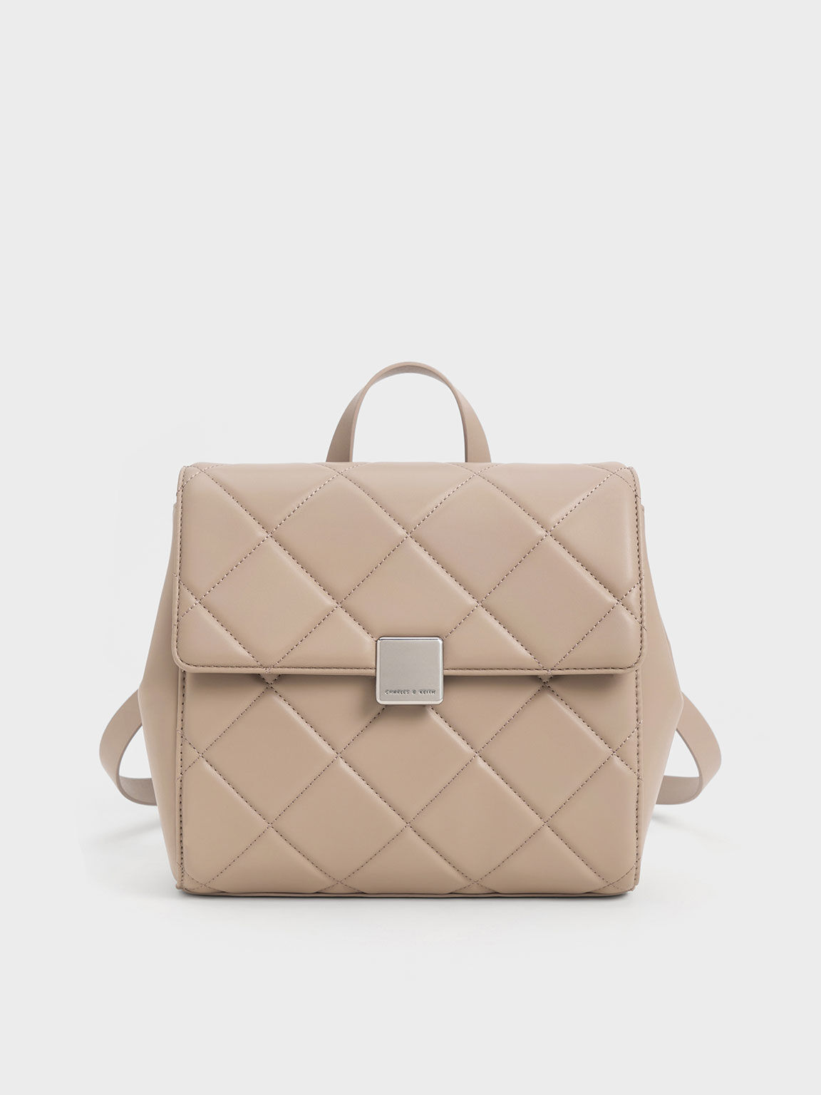 Taupe Lucy Quilted Backpack CHARLES KEITH UK