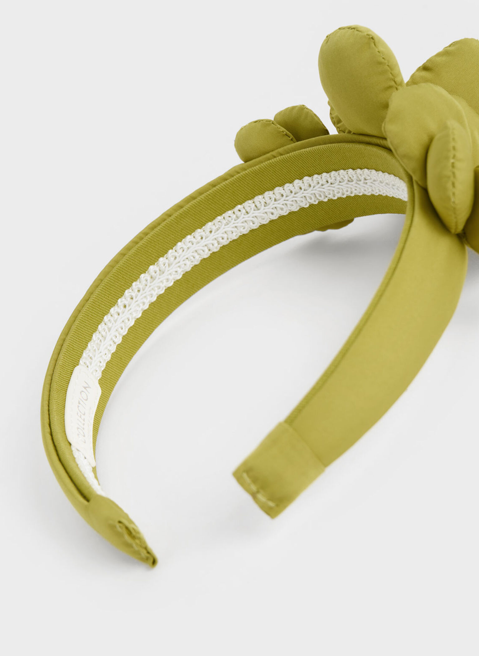 Flower-Embellished Hair Band, Lime, hi-res