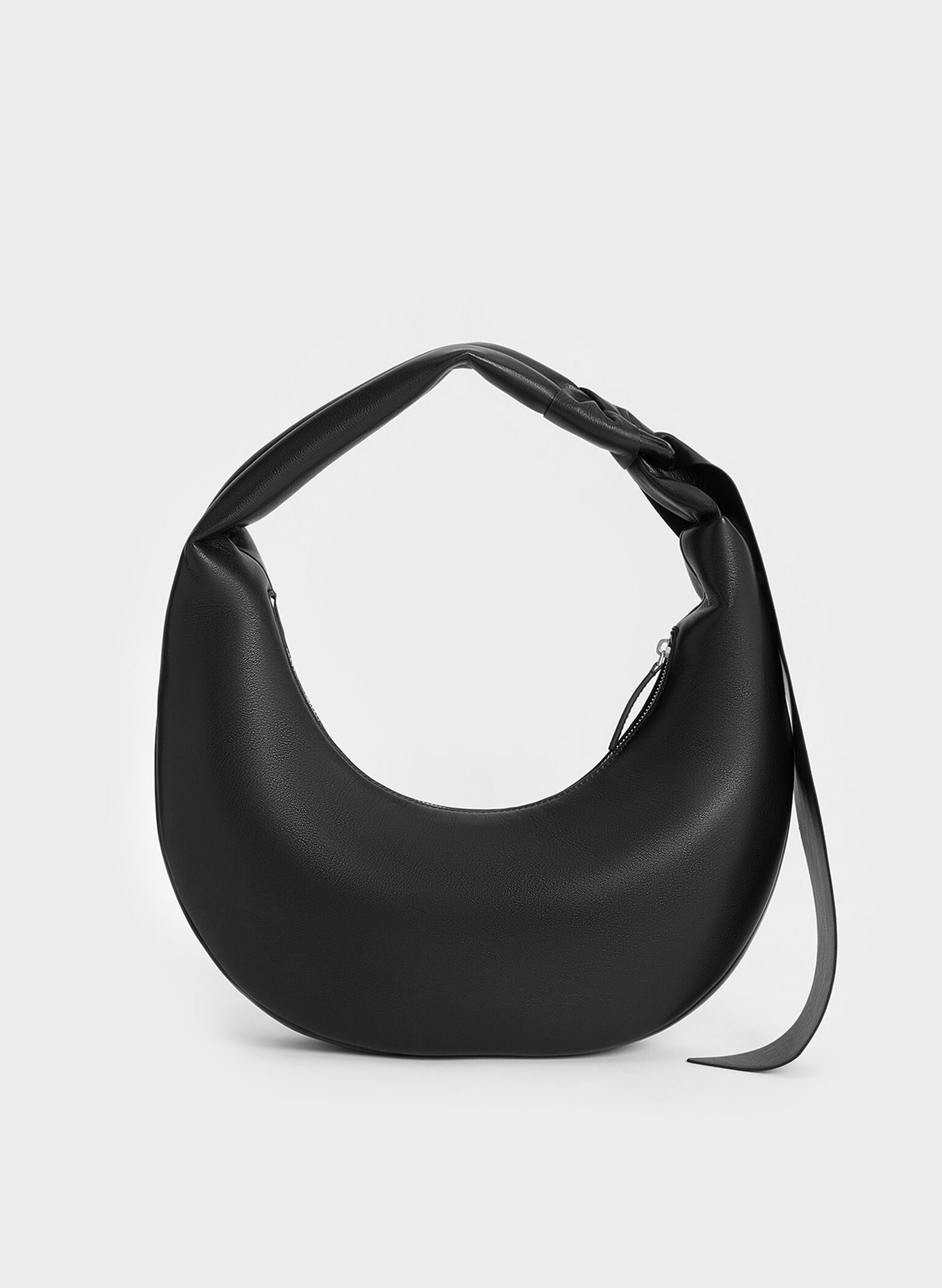 Mini Toni Knotted Crescent Hobo Bag, Noir, hi-res