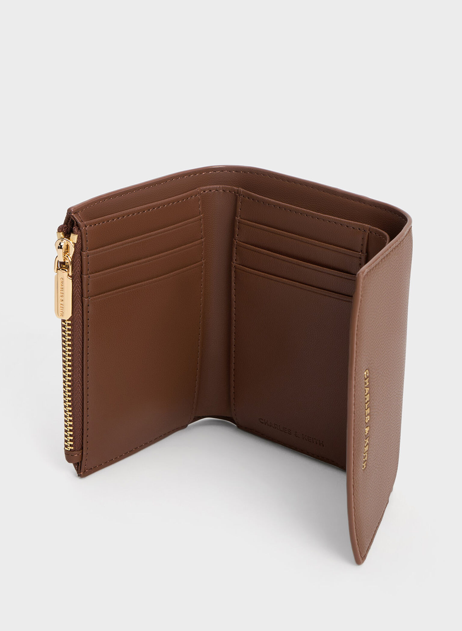 Briony Curved Flap Wallet, Chocolate, hi-res