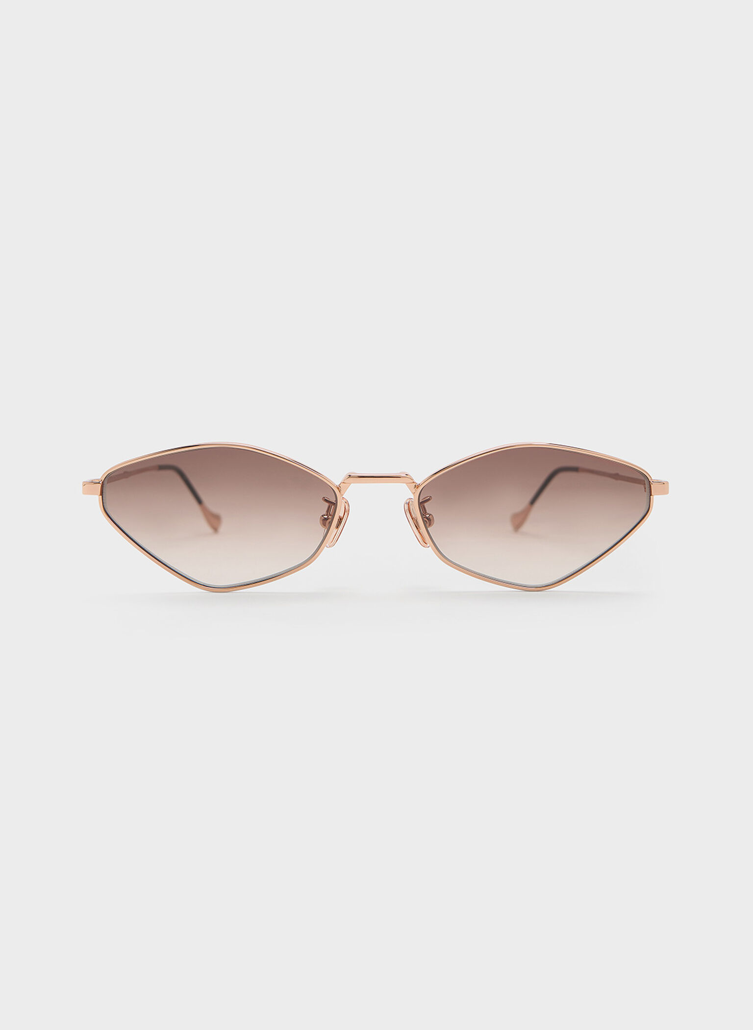 Jax Metal-Frame Geometric Sunglasses, Rose Gold, hi-res