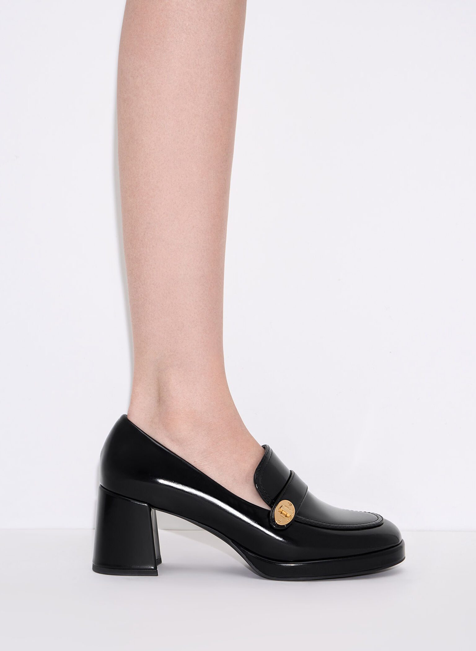 Hettie Metallic Accent Loafer Pumps, Black Box, hi-res