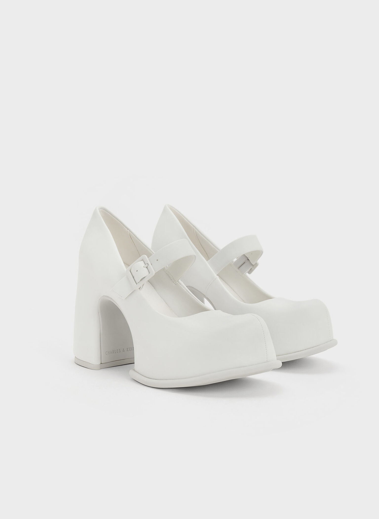 Pixie Platform Mary Janes, White, hi-res
