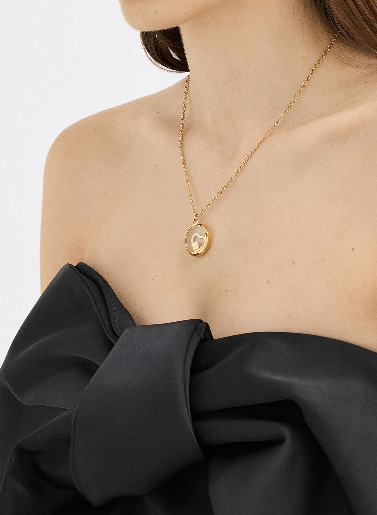 Malorie Crystal Heart Necklace, Gold, hi-res