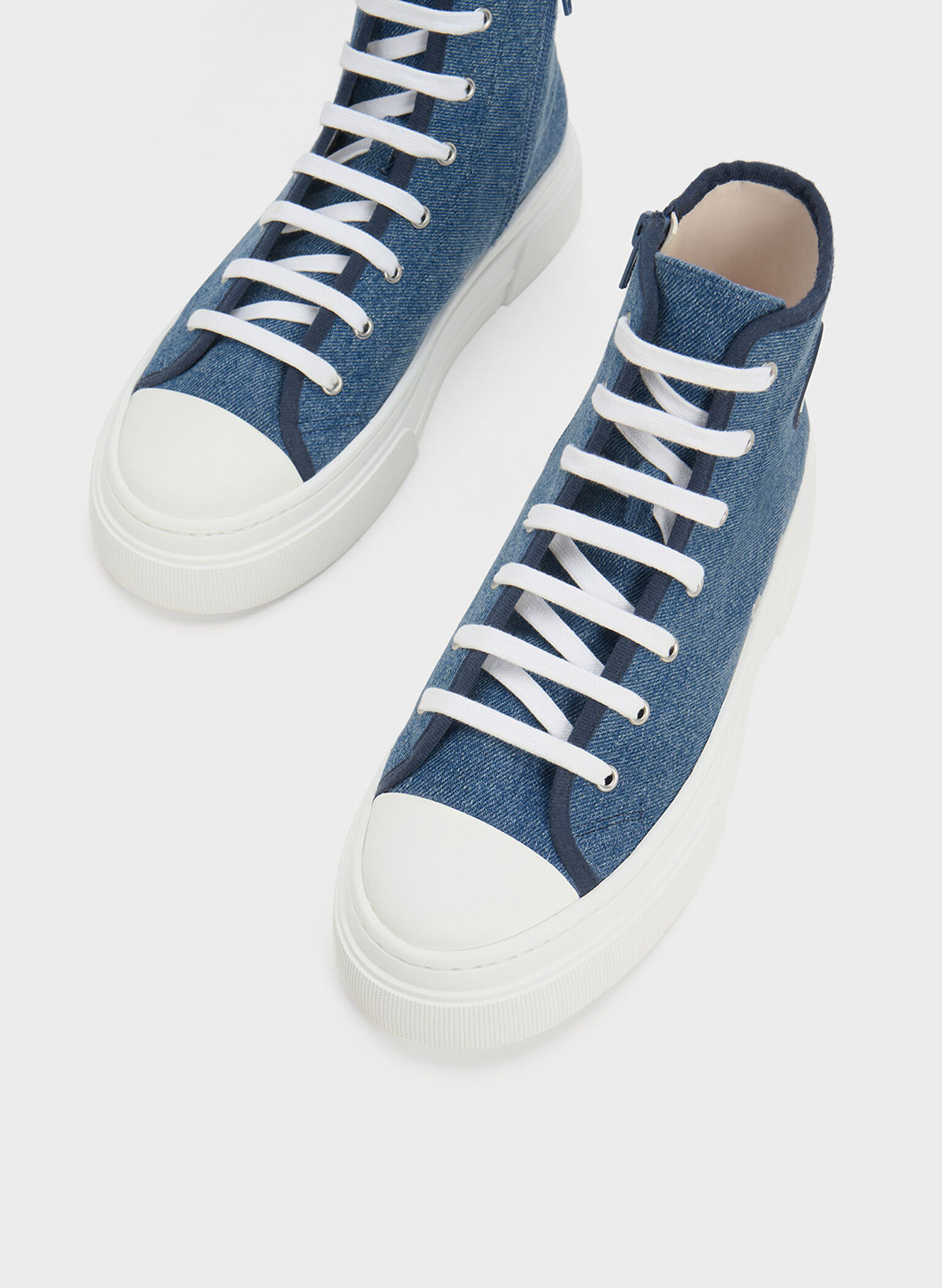 Kay Canvas High-Top Sneakers, Blue, hi-res