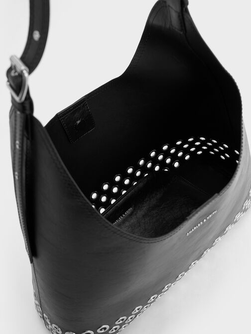 Liv Grommet Hobo Bag, Noir, hi-res