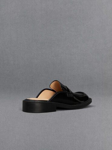 Tahlia Leather Loafer Mules Black Box