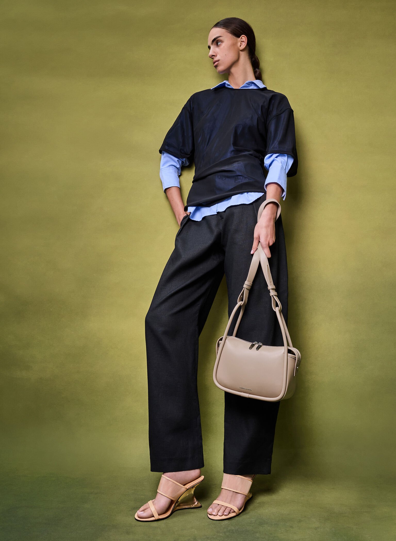 Lyla Shoulder Bag, Taupe, hi-res