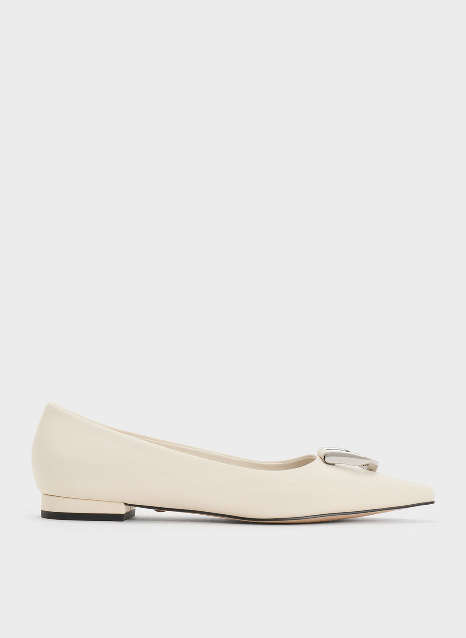 Gabine Leather Ballerinas, Chalk2, hi-res