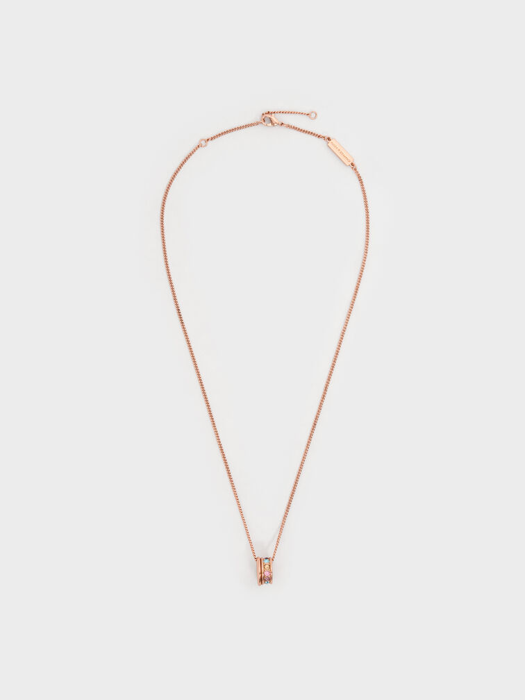 Maeve Crystal-Embellished Necklace, Rose Gold, hi-res