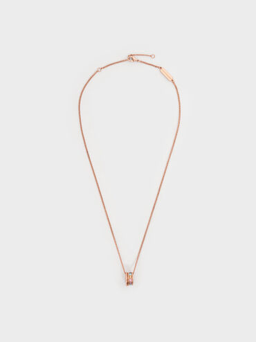Maeve Crystal-Embellished Necklace, Rose Gold, hi-res