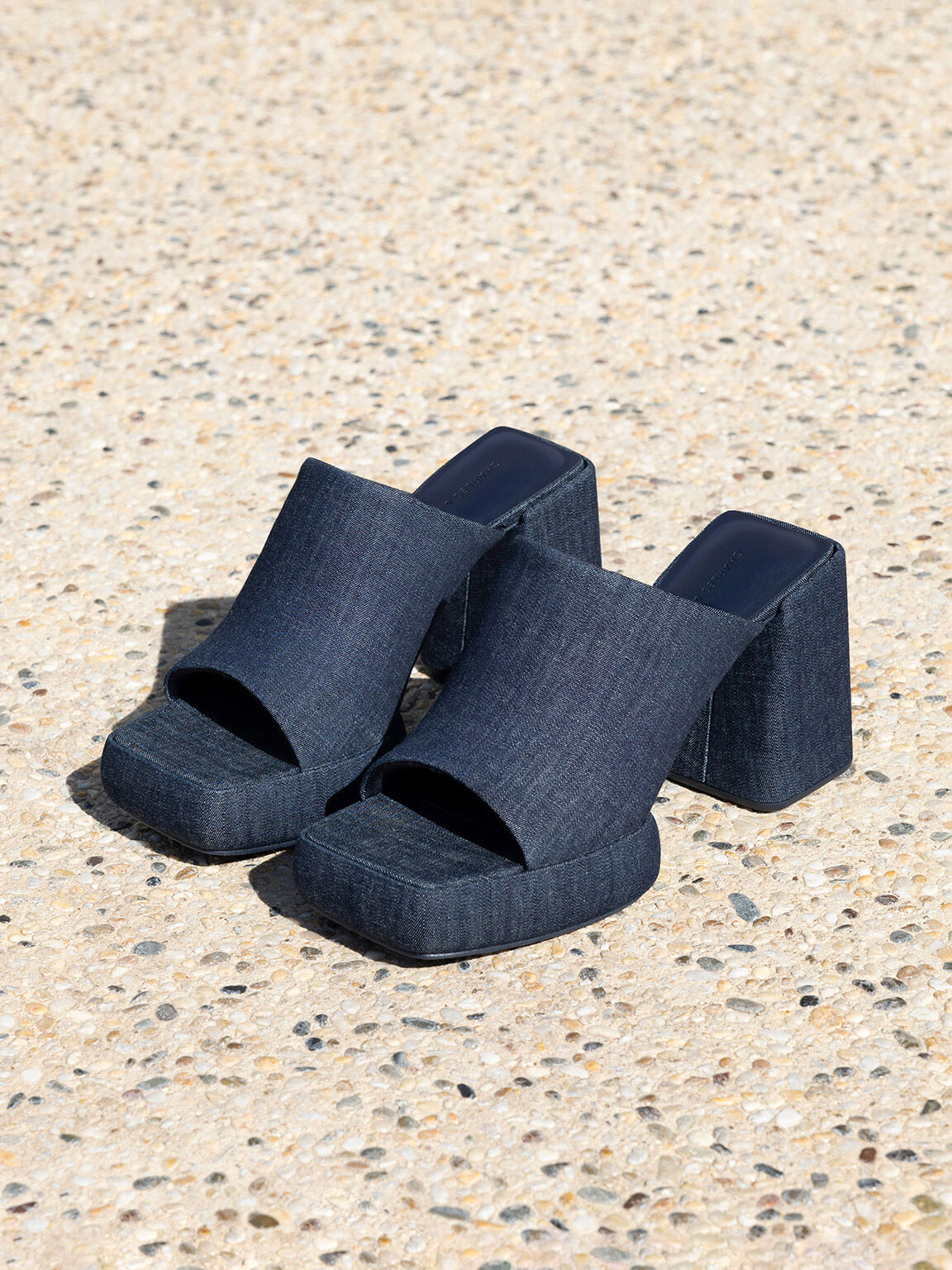 Navy blue shop mules uk