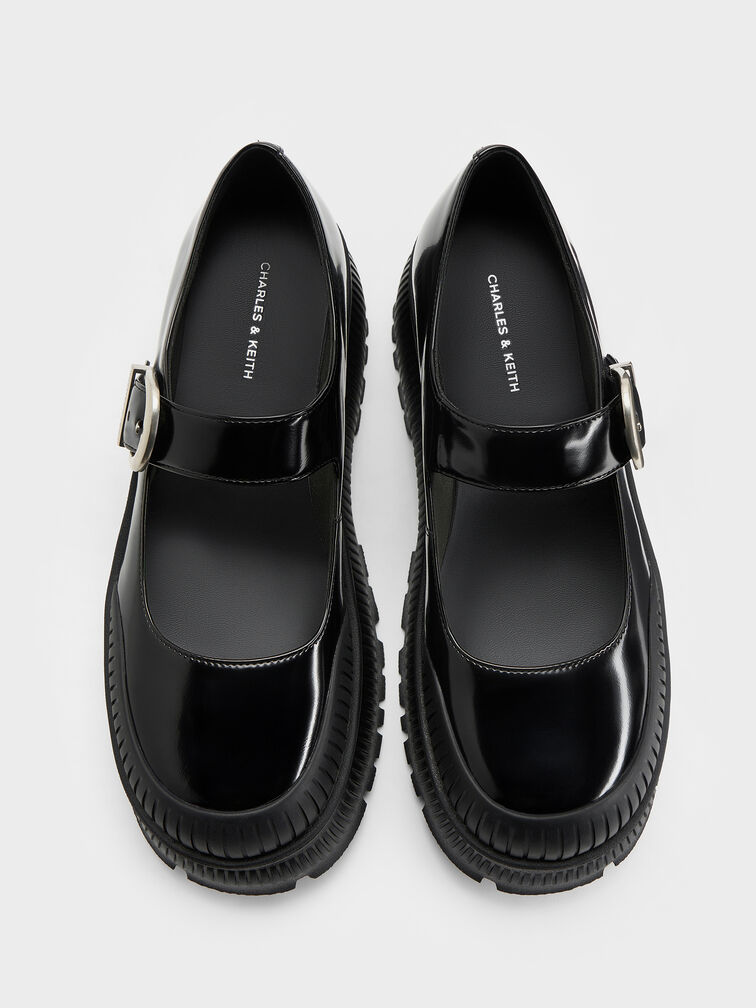 Darra Ridged-Sole Platform Mary Janes, Black Box, hi-res