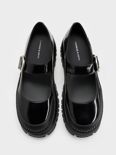 Darra Ridged-Sole Platform Mary Janes, Black Box, hi-res