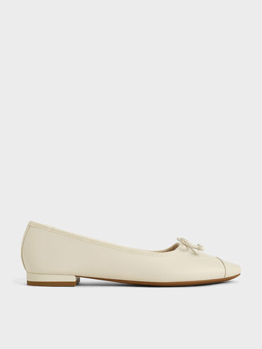 Glennis Bow Ballet Flats, Chalk, hi-res