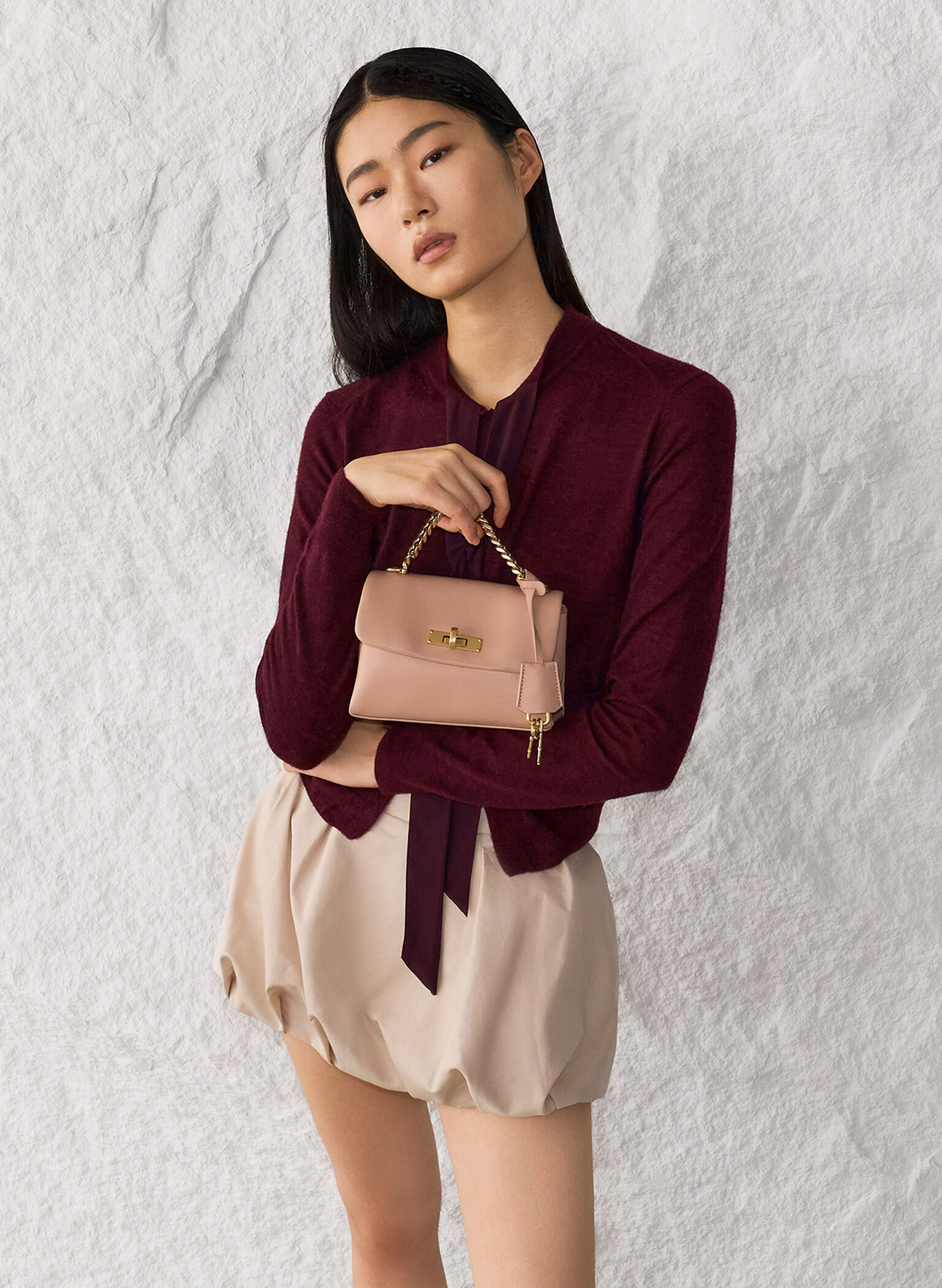 Mini Kerry Chain-Handle Crossbody Bag, Light Pink, hi-res