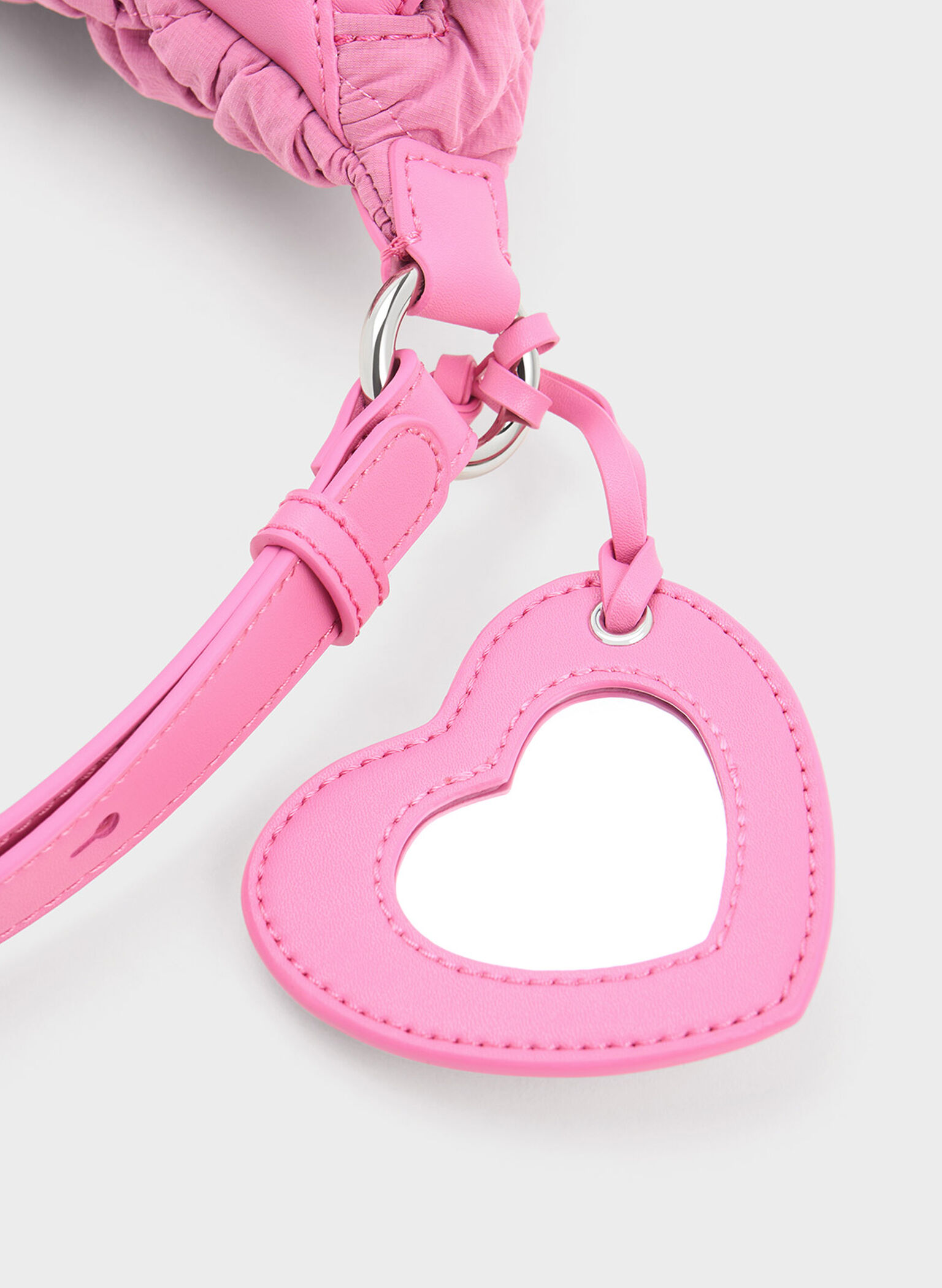 Ruched Nylon Bum Bag, Pink, hi-res