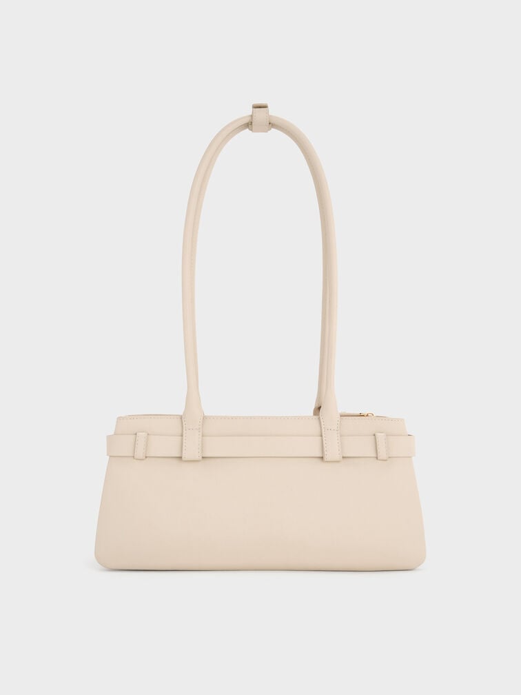Jody Leather Belted Shoulder Bag, Antique Chalk, hi-res