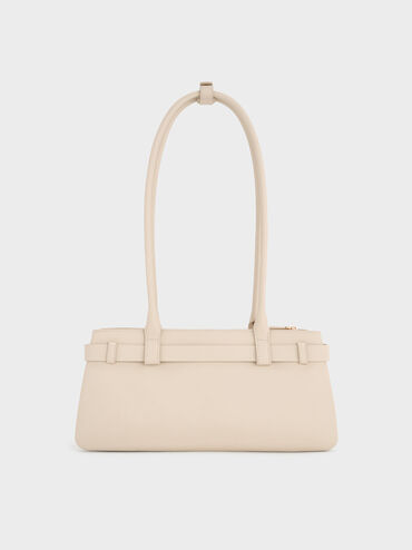 Jody Leather Belted Shoulder Bag, Antique Chalk, hi-res