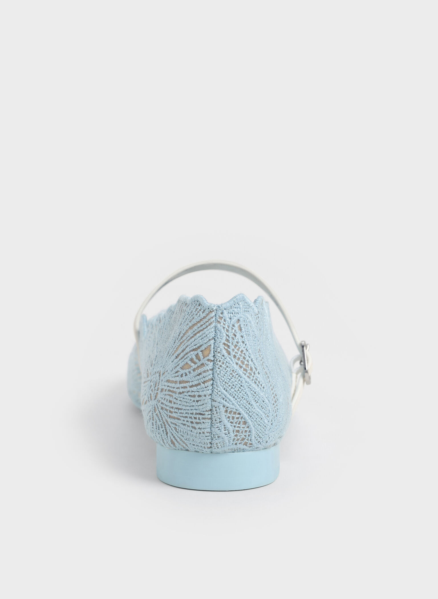 Crochet Floral Mary Jane Flats, Blue, hi-res