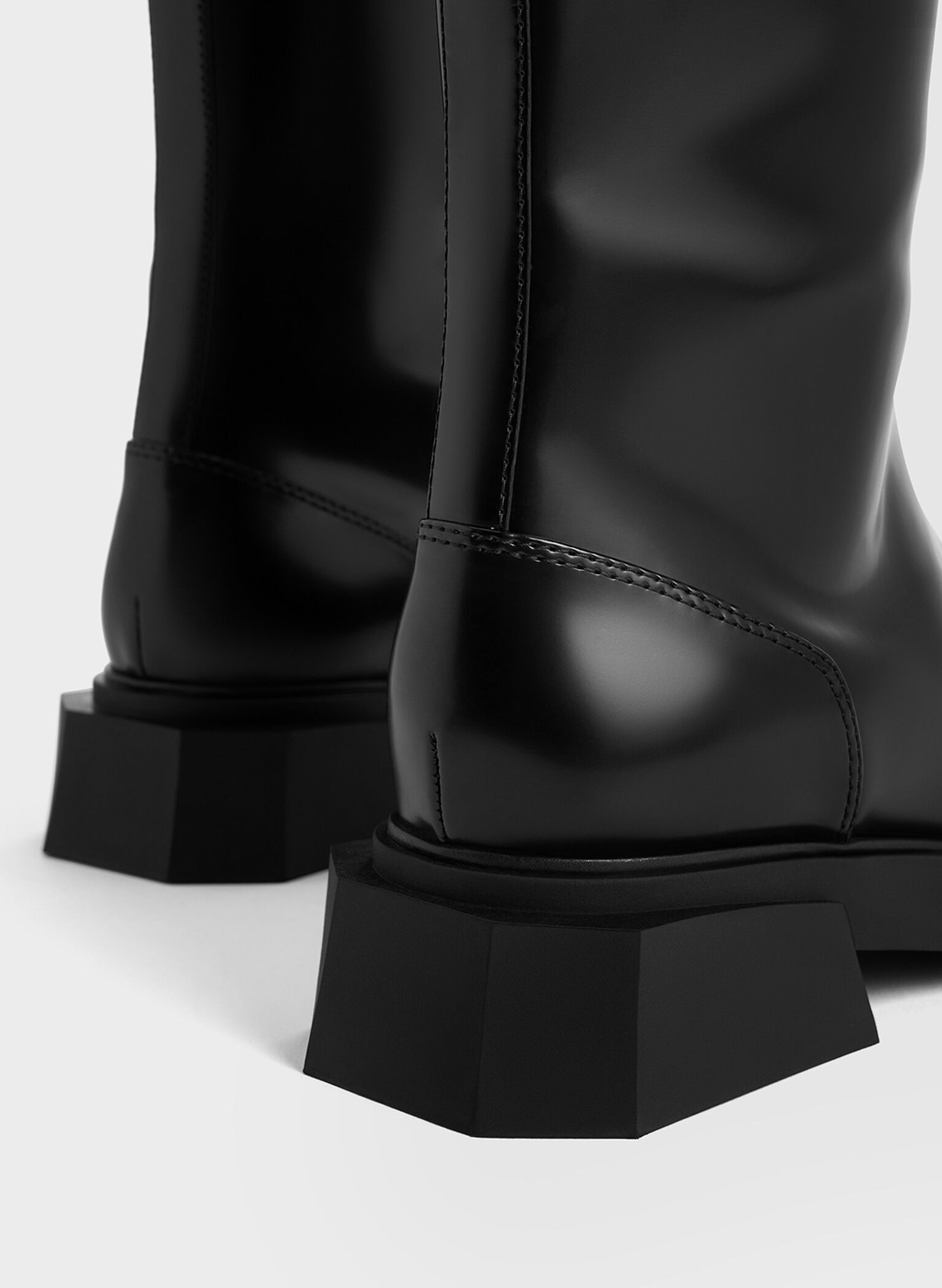 Lorde Square-Toe Knee-High Boots, Black Box, hi-res