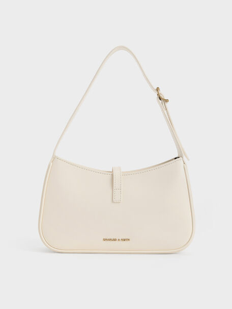 Cesia Metallic Accent Shoulder Bag, Cream, hi-res