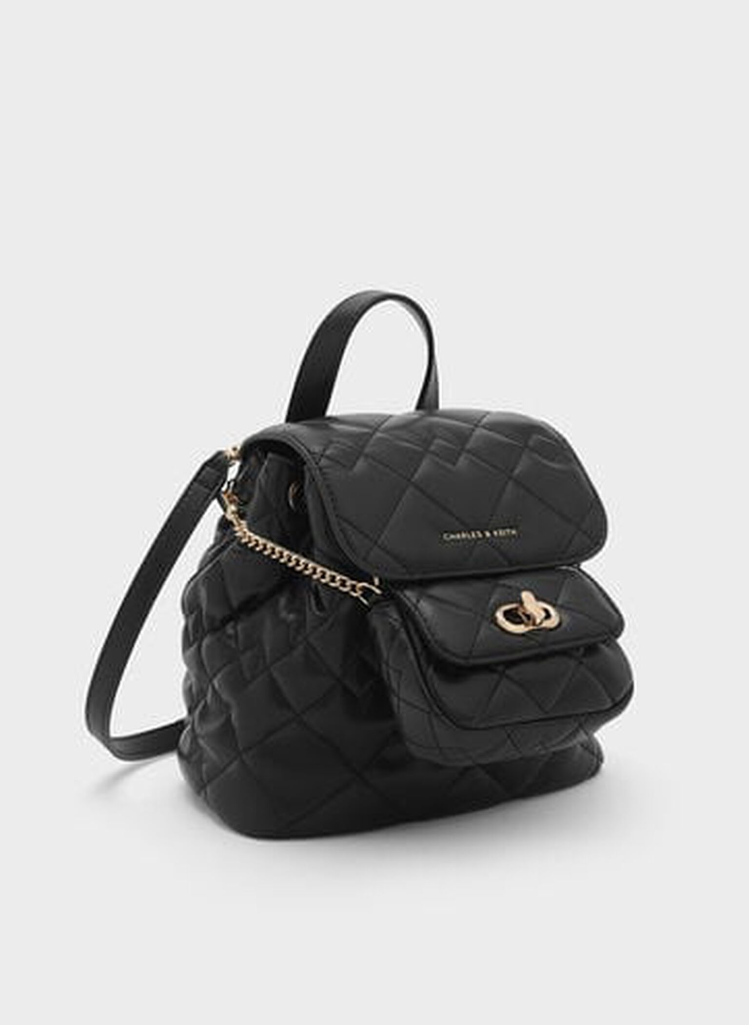 Aubrielle Quilted Backpack, Black, hi-res